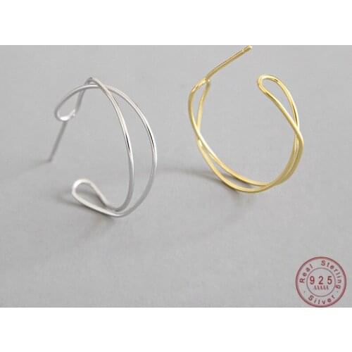 OBEAR 925 sterling silver Stud Earrings INS Simple Twistful Wave Earrings For Women Gifts Jewelry