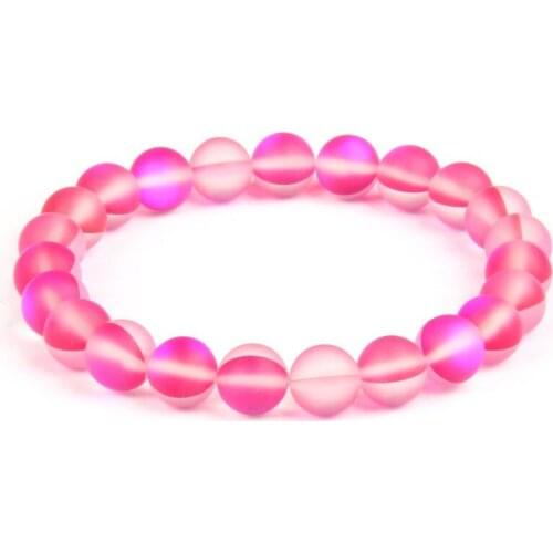 Couple Energy Healing Bracelet 8mm Bright Light Flash Beads Jewelry Anniversary Gift for King and Queen Elastic Pulsera