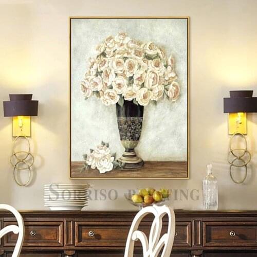 American Style Peony Flowers Vase Canvas Painting Hallway Wall Art Posters Prints Pictures For Living Room Home Dining Decor