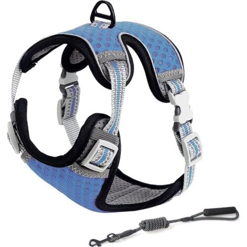 Pet Cat Harnesses Breathable Mesh Puppy Leashes Set No Pull Dog Harness Kitten Walking Reflective Lead Leash Vest Pet Supplies