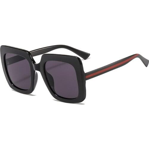 Popular Gradient Women Sunglasses Vintage Square Large Frame Eyewear Outdoor Street Beat Retro Sun Glasses Female Tourism Goggle