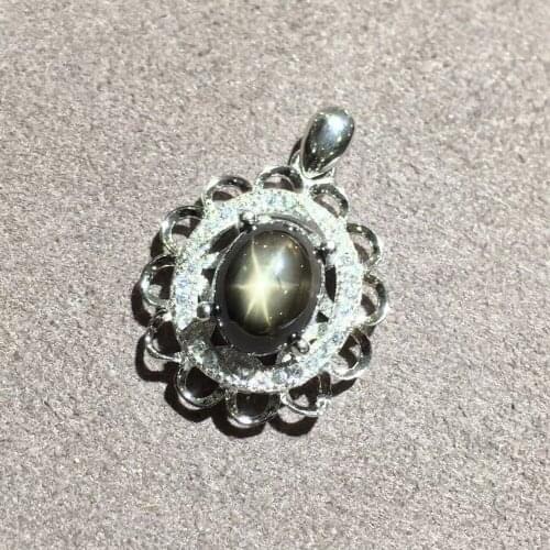 Dark Blue Sapphire 8*10mm Pendant Sliver 925 Wedding Pendant Jewelry For Women Gift