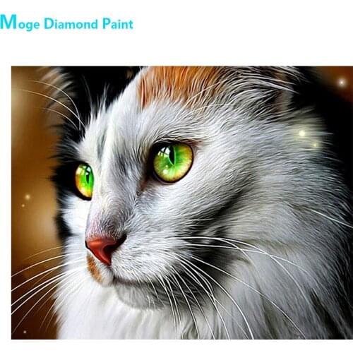 Animal Cat Head Diamond Painting Cross Stitch Full Round Nouveaute DIY 5D Home Decorative Lovely Cartoon Children Embroidery