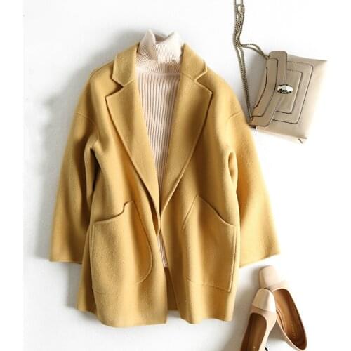 High Quality Double-faced Wool Coat Autumn 2020 Womens Clothing Fashion Korean Coat Female Jackets for Women Abrigos Zjt225