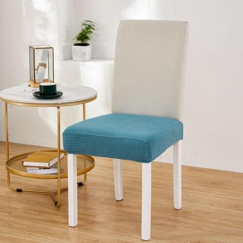 Jacquard Dining Room Upholstered Cushion Solid Chair Seat Cover Removable Slipcovers with Washable Furniture Protector Cover