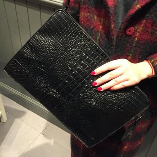 Womens crocodile leather handbags ladies party evening bag Female day clutch Purse wristlets bags for women messenger bag borsa