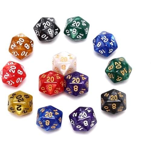 1PC Durable Pearlized D20 Dice Acrylic 20 Sided Dice For Board Game