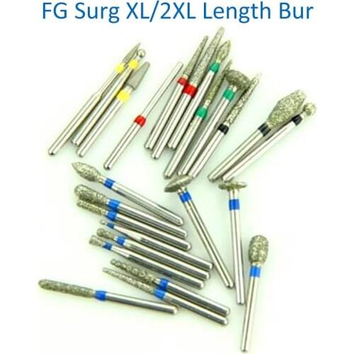 100 Pieces/Lot FG Surg Dental Diamond Burs for High Speed Handpiece Polisher Trimming Drill XL /2XL Length