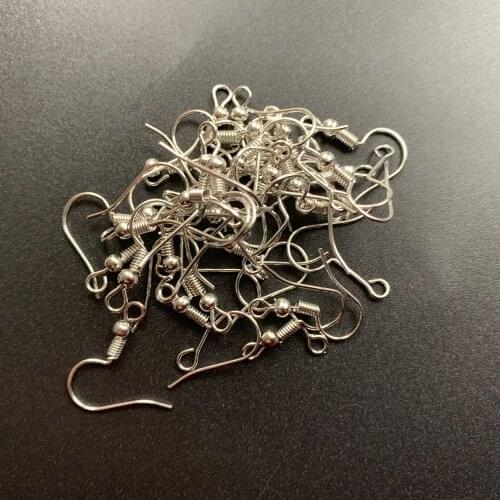 100pcs Nickel Color Ear Wires Earrings Hook Claps Jewelry Making Findings Ornament Accessories Supplies Dropship