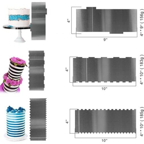 14 design Sawtooth Butter Cream Smoother Cake Decor Fondant Smoother Cake Spatulas Baking Tools Kitchenware Stainless Scraper