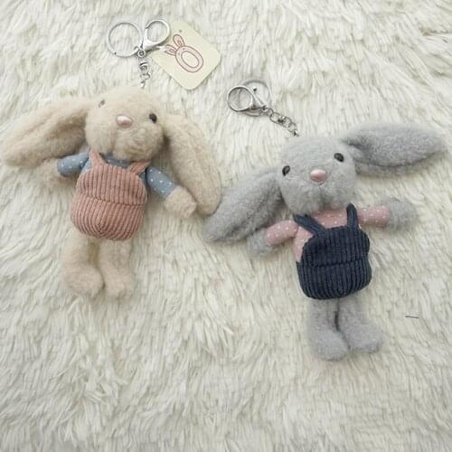 16cm Lovely Plush Toy Dress Up Rabbit Pendant Keychain Doll Cute Baby Girl Gift Soft Kawaii Stuffed Plush Bunny Toy Kids Gift