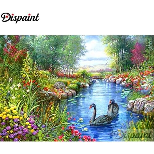 Dispaint Full Square/Round Drill 5D DIY Diamond Painting "Flower goose" Embroidery Cross Stitch 3D Home Decor A10768