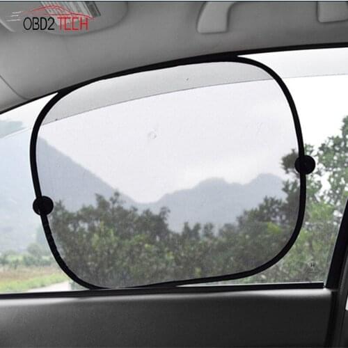 Car Sun Visor Rear Side Window Sun Shade Mesh Fabric Sun Visor Shade Cover Shield UV Protector Black Auto Sunshade Curtain