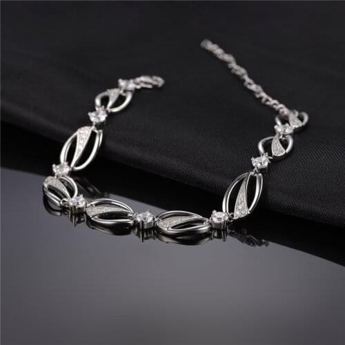 Jewelry 925 Sterling Silver Bracelet For Women Lovely Clear Cubic Zirconia Anniversary Birthday Gifts Luxury Fine Jewelry