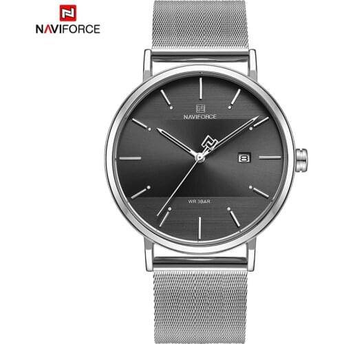 Men Watch Top Brand NAVIFORCE Stainless Steel Mesh Quartz Men’s Watches Waterproof Date Business Wristwatch Relogio Masculino