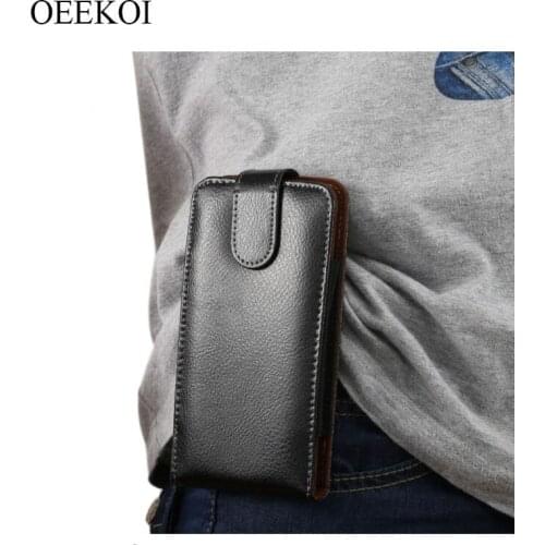 OEEKOI Genuine Leather Belt Clip Pouch Cover Case for Sharp Aquos R Compact/mini SHV38/Xx3 mini/mini SH-03M