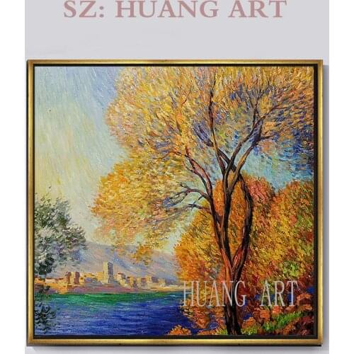 Decorators and hotel lobby sofa posters hand-painted reproduction of famous painter Claude.Monet ant ibes, Sally oil painting
