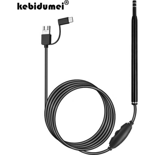 5.5mm Mini Ear Cleaning Endoscope 3 in1 Type C USB HD Visual Ear Spoon Camera for Android PC Ear pick Otoscope Borescope