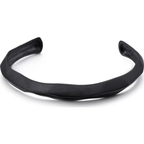 European and American trend minimalism black irregular titanium steel bracelet jewelry