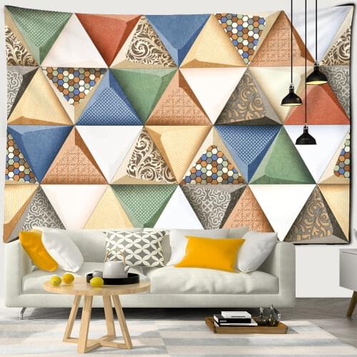 Geometry Diamond Tapestry Bohemian Wall Hanging Bedspread Dorm Bedroom Home Textiles Decorations