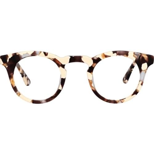 Zeelool Unisex Stylish Acetate Small Round Eyeglasses Frame with Clear Lens Abigail FA0742