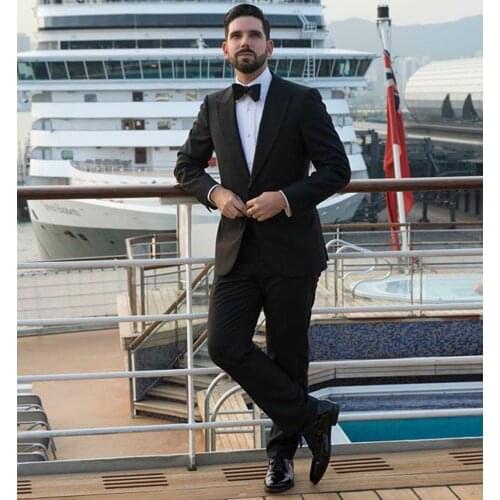 Fashion Men Tuxedos Classic Peaked Lapel Loose Custom Made Blazer Smart Casual Business Party Prom Wedding Suits 1 Piece Set