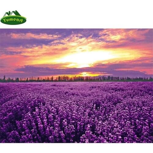 Yumeart Full Square Diamond Art DIY Diamond Painting A Piece of Lavender Embroidery Cross Stitch Mosaic Painting Home Wall Art