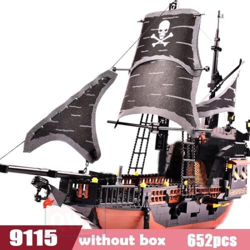 DIY Model Sets Pirates Castle Figures Caribbean Building Blocks Children Toys Kids Educational Bricks Gifts