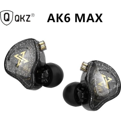 QKZ AK6 MAX In ear Earbuds Earphone Dynamic Drivers Monitors Headphones HiFi Heavy Bass with Microphone 2Pin 0.78mm Cable