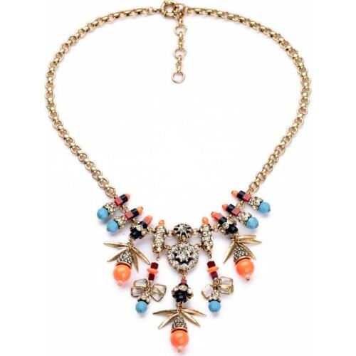 Bulk Price 2014 Oct Women Casual Accessories Shiny Gold Color Carton Figure Necklace For Wholesale