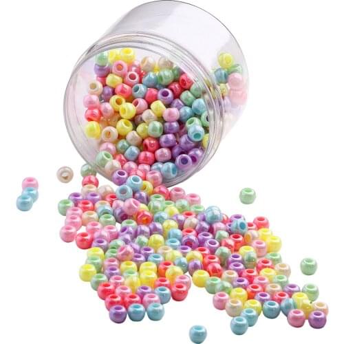 WHOLESALE Colorful Plastic Pony Beads Loose Spacer Beads for Arts and Crafts, Jewelry Making Supplies, 6x8mm (Including Box)