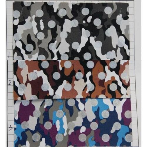Factory wholesale synthetic PVC leather fabric new cross camouflage dots artificial leather material fashion