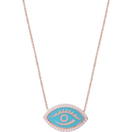 Silver Enamel Eye Turquoise Necklace, best present options for Your Loved Ones