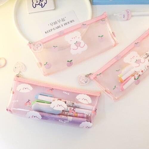 Transparent Estuche Pencil Case Simple Bolsa Ins Multifunctional Large-capacity Pencil Storage Bag Exam Stationery Bag