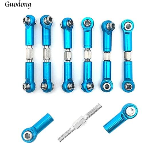 6Pcs Adjustable Metal Linkage Pull Rod Front /Rear Servo Link for Wltoys A949 A959 A969 A979 K929 RC Car Upgrade Spare
