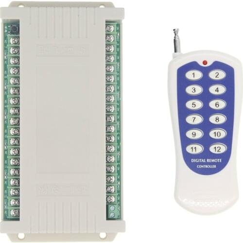 12CH 12 CH Wireless Remote Control LED Light Switch 220V Relay Output Radio RF Transmitter And 315/433 MHz Receiver