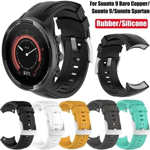Rubber Watch Band Strap for Suunto 9/Suunto 9 Baro Copper/Sunnto Spartan Replacement Wristband for Sunnto 9/Suunto 9 Bracelet