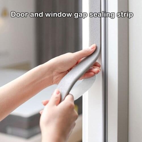 3/1.5M Self-Adhesive Sealing Tapes Door Window Sealing Strip Gray Foam Wind Noise Insulation Tapes Car Door Seal Weather Strips