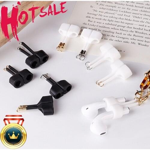 Anti-Lost Silicone Earphone Rope Holder Cable For Apple iphone X 8 7 AirPods Wireless Headphone Neck Strap Cord String