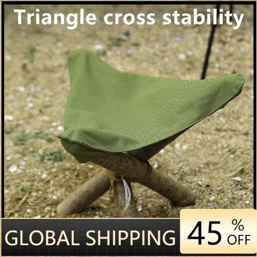 Tripod Stool Cloth Folding Camping Stool Cover Lightweight Triangle Portable Fishing Hiking BBQ Chair