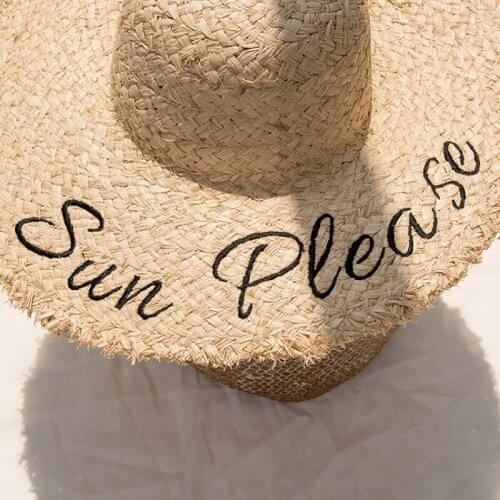 Straw Hat Handmade Weave Sun Hats For Women Large Brim Outdoor Beach Cap Panama hat