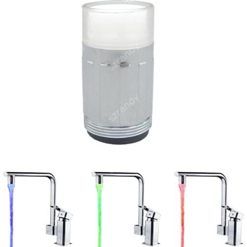 ABS Material Red, blue, green 3 colors bathroom led faucet light temperature sensor