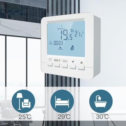 Smart Thermostat Temperature Controller For Wall-Hung Gas Boiler Heating LCD 5A Smart Home Programmable Temperature Controller