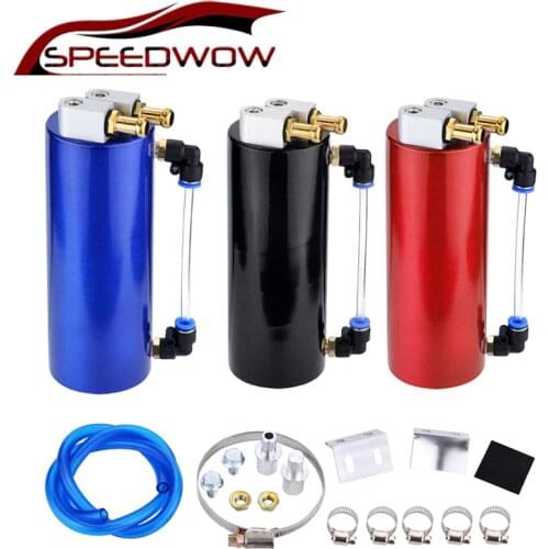 SPEEDWOW Universal 450ml Aluminum Racing Oil Catch Tank Can Round Can Reservoir Turbo Oil Catch Can Fuel Catch Tank