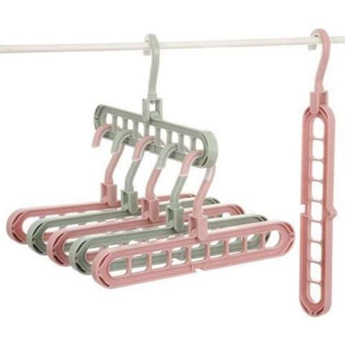 9-hole Clothes Pants Scarf Hanger Drying Rack Hook Wardrobe Organizer Multi-port Home Storage Hooks Clothes Stand Holder Hangers