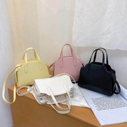 Vintage Pu Leather Shoulder Bag Women Large-Capacity Solid Zipper Woman Handbag Designer Casual Square Womens Crossbody Bag