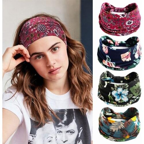 Women Cotton Headpiece Stretch Hot Sale Turban Hair Accessories 1PC Headwear Yoga Run Bandage Hair Bands Headbands Wide Headwrap