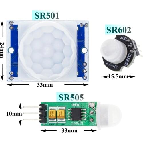 1PCS HC-SR501 SR505 SR602 Adjust IR Pyroelectric Infrared PIR Motion Sensor Detector Module