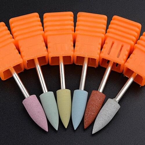 1PC Nail Drill Bits Silicon Carbide Flexible Polisher Rubber Pedicure Clean Manicure Machine Electric Nail File Accessories