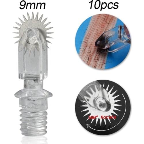 10pcs 9mm Micro Needle Roller Microblading Needle Balde Disposable Tattoo Eyebrow Blade Embroidery Pen Permanent Makeup